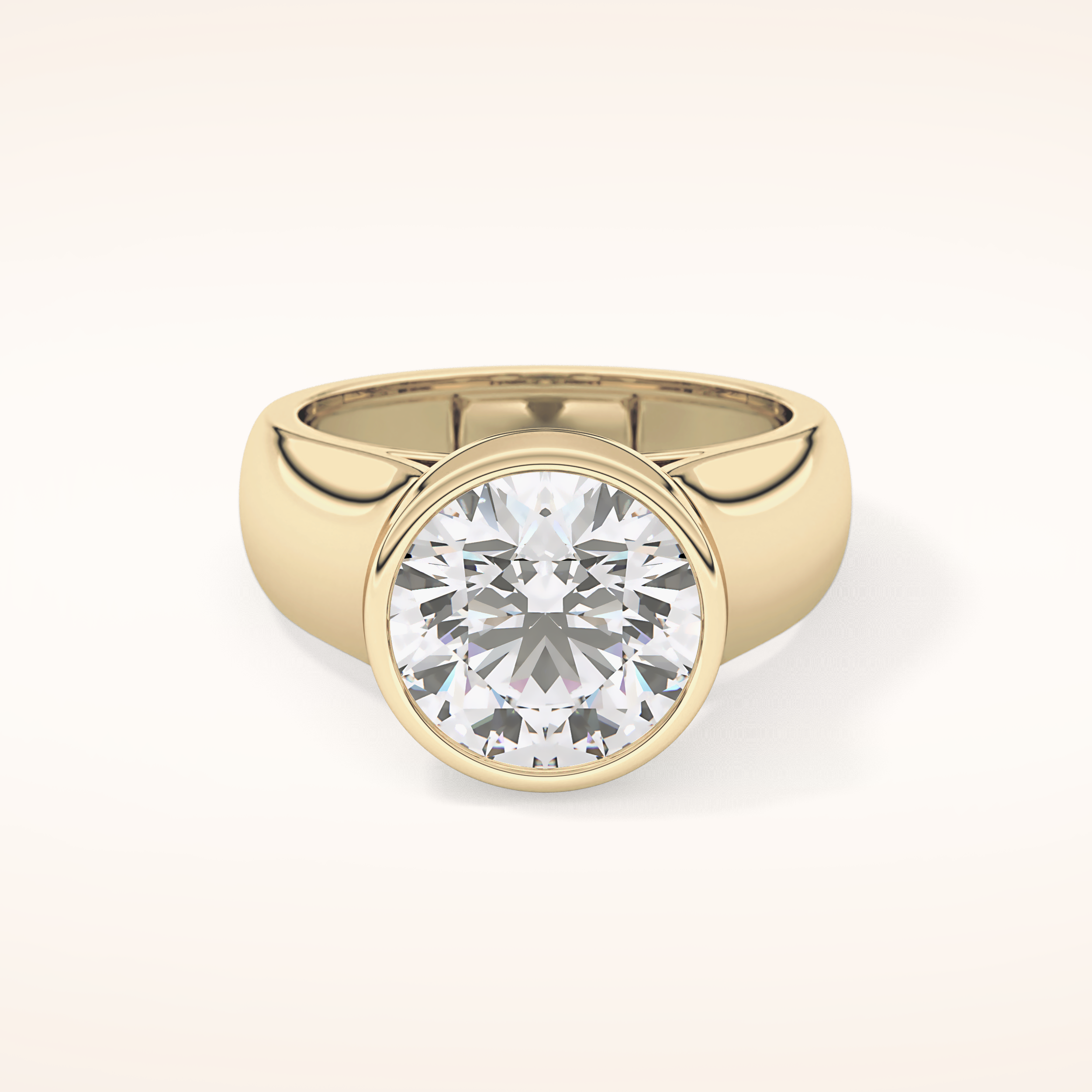 3.6 CT Round Shaped Solitaire Bezel Moissanite Engagement Ring
