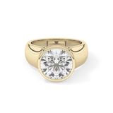 Round Cut 3.6 Carat Moissanite Men's Wedding Band - Bezel Setting in Gold
