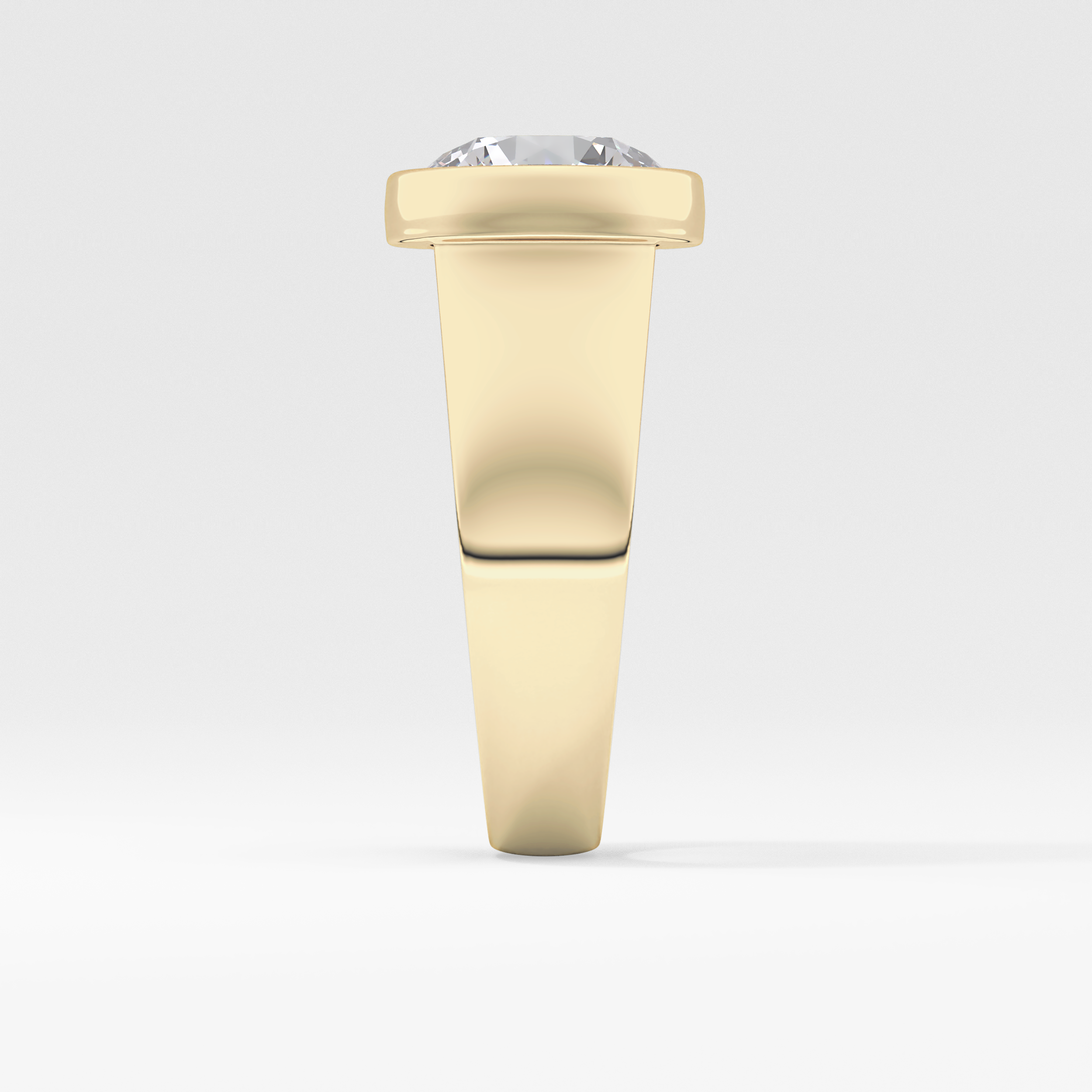 Round Cut 3.6 Carat Moissanite Men's Wedding Band - Bezel Setting in Gold