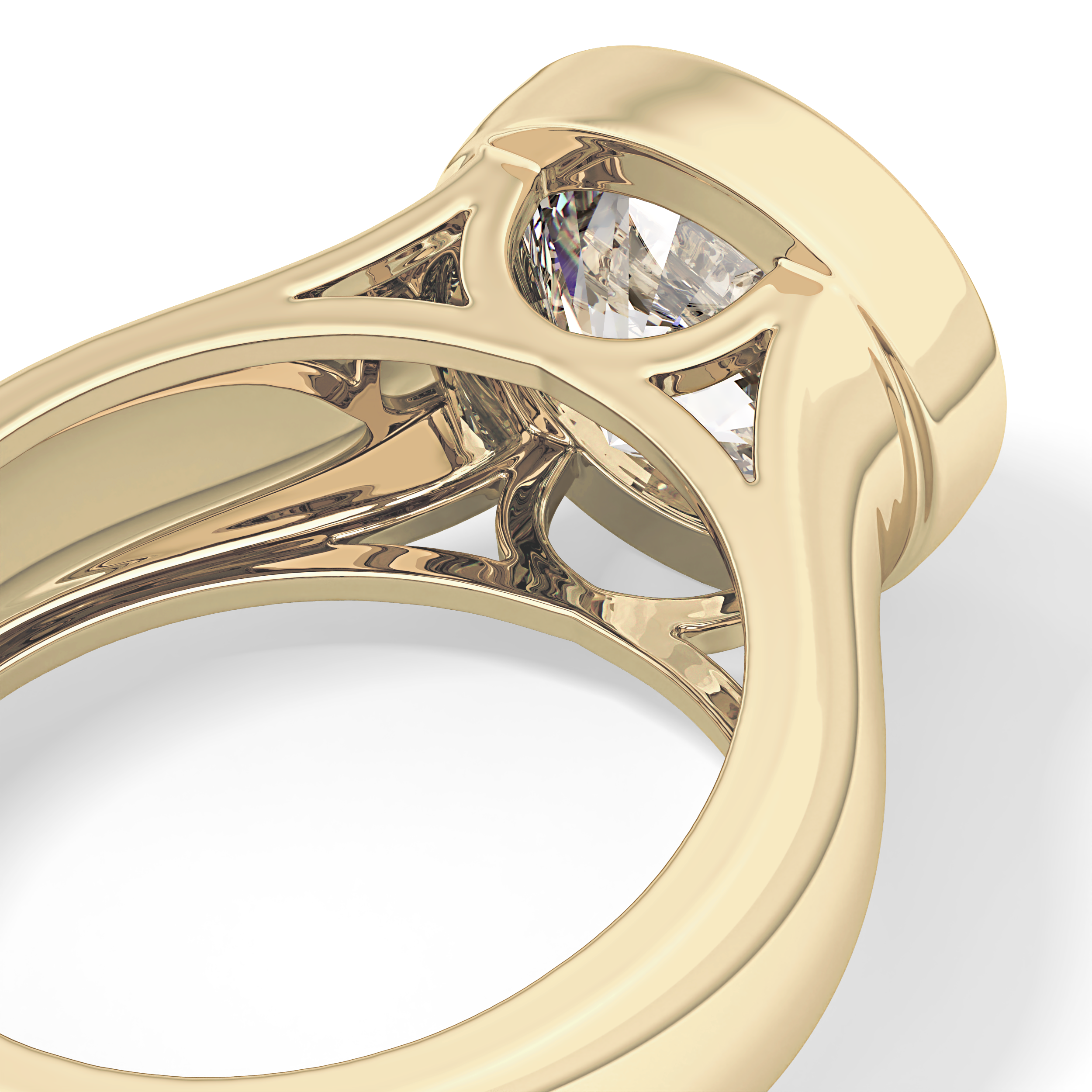 Round Cut 3.6 Carat Moissanite Men's Wedding Band - Bezel Setting in Gold