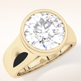 3.6 CT Round Shaped Solitaire Bezel Moissanite Engagement Ring