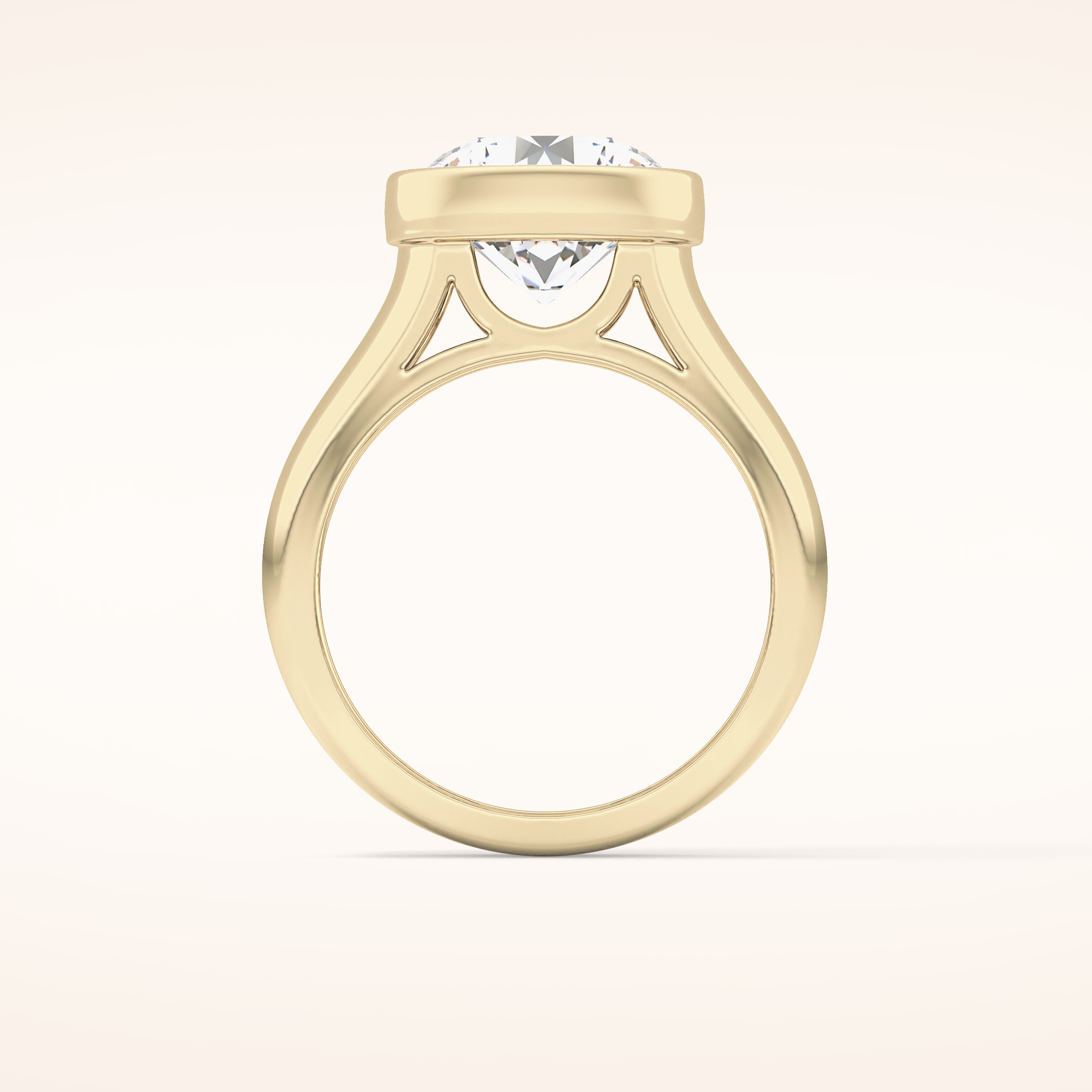 3.6 CT Round Shaped Solitaire Bezel Moissanite Engagement Ring