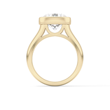 Round Cut 3.6 Carat Moissanite Men's Wedding Band - Bezel Setting in Gold