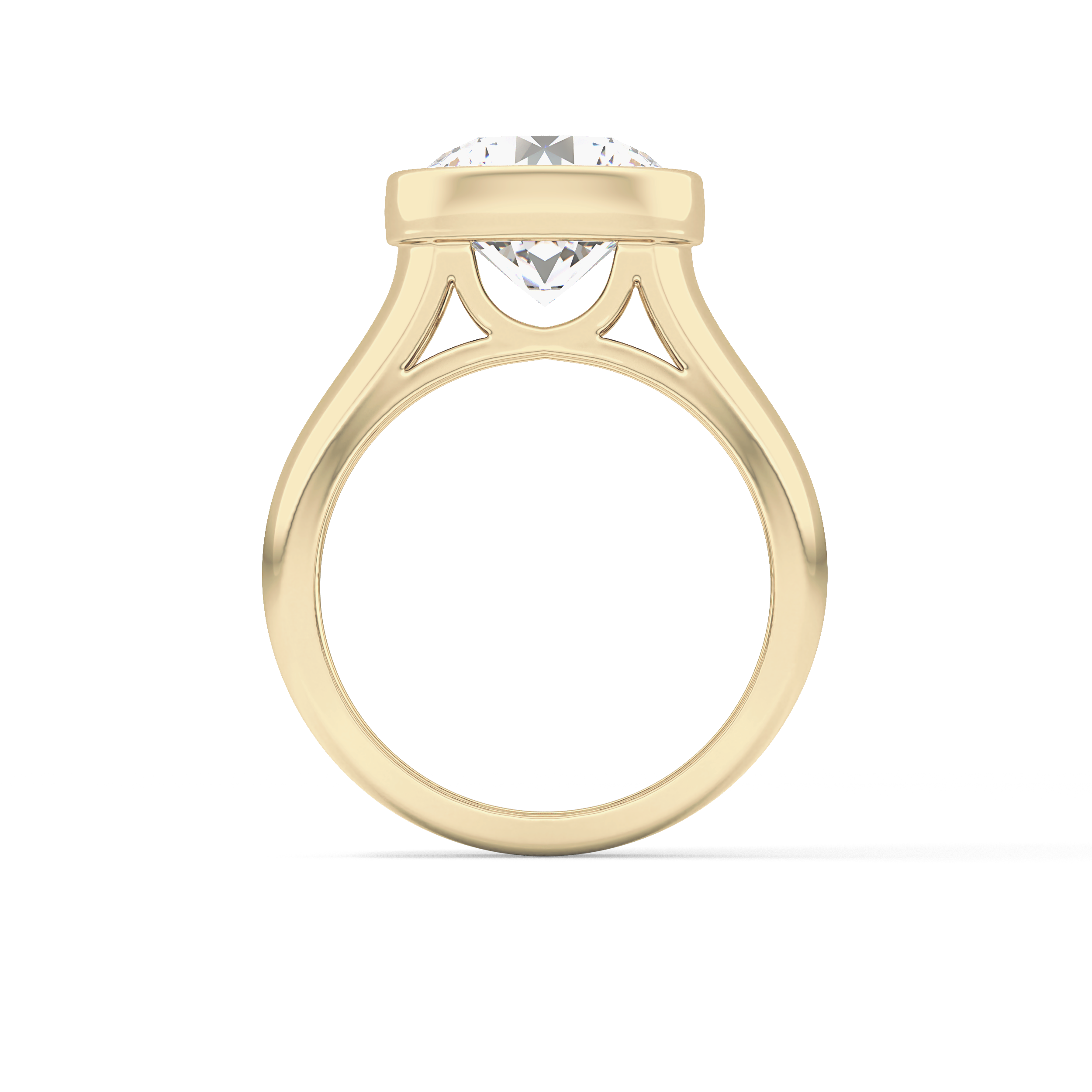 Round Cut 3.6 Carat Moissanite Men's Wedding Band - Bezel Setting in Gold