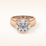 3.6 CT Round Shaped Solitaire Bezel Moissanite Engagement Ring