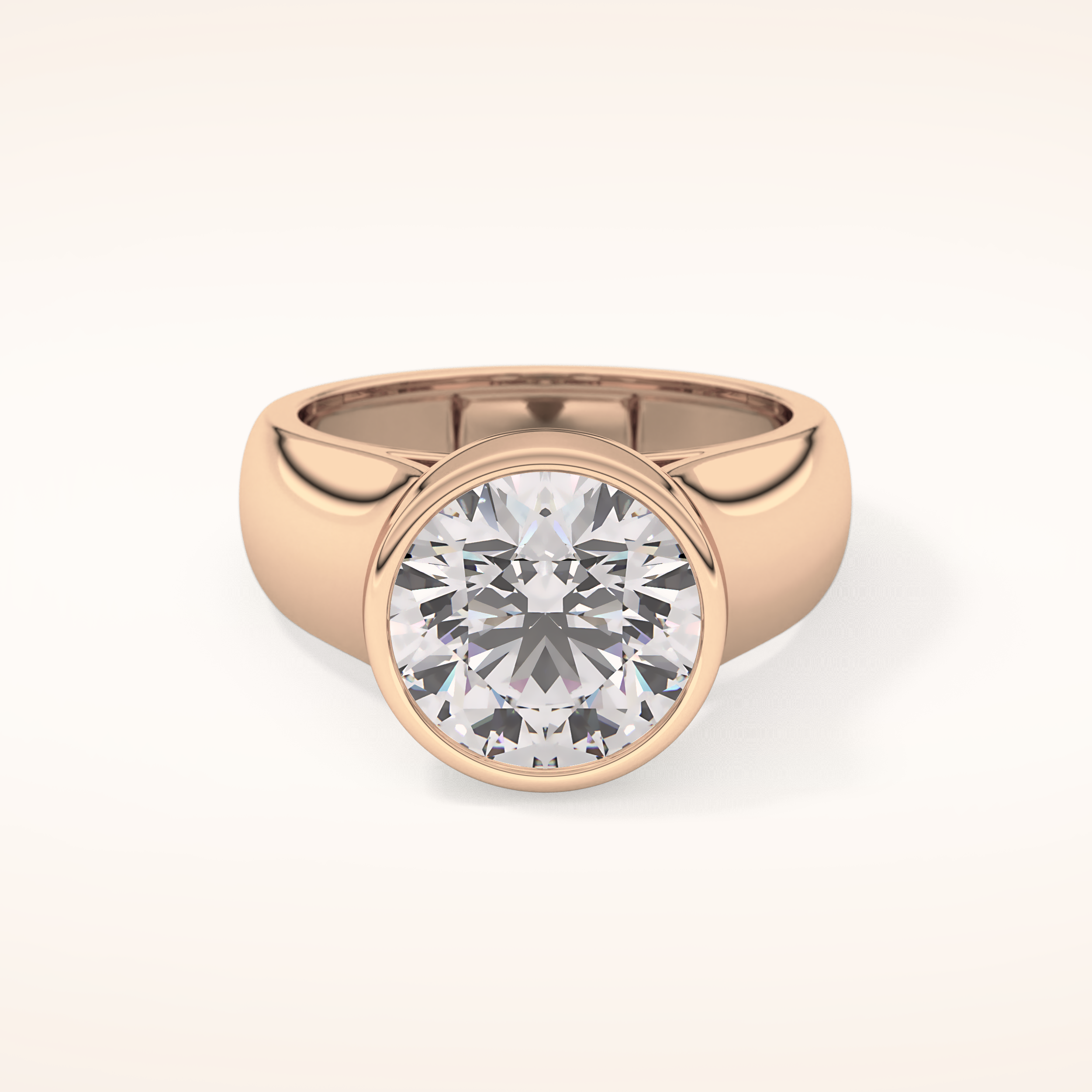 3.6 CT Round Shaped Solitaire Bezel Moissanite Engagement Ring