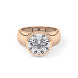 Round Cut 3.6 Carat Moissanite Men's Wedding Band - Bezel Setting in Gold