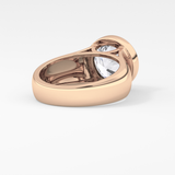 Round Cut 3.6 Carat Moissanite Men's Wedding Band - Bezel Setting in Gold