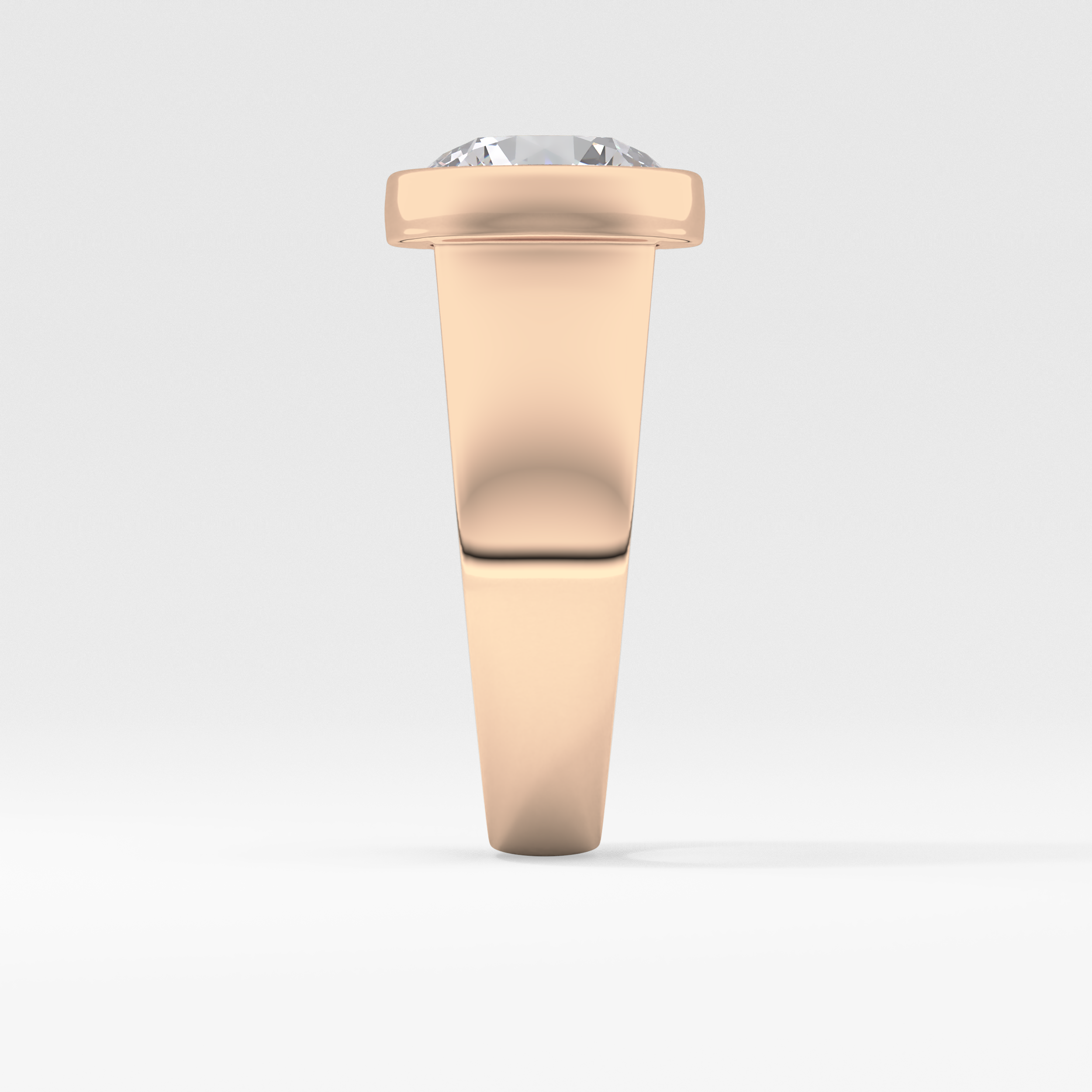 Round Cut 3.6 Carat Moissanite Men's Wedding Band - Bezel Setting in Gold