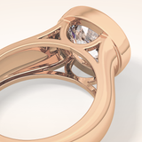 3.6 CT Round Shaped Solitaire Bezel Moissanite Engagement Ring