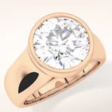 3.6 CT Round Shaped Solitaire Bezel Moissanite Engagement Ring