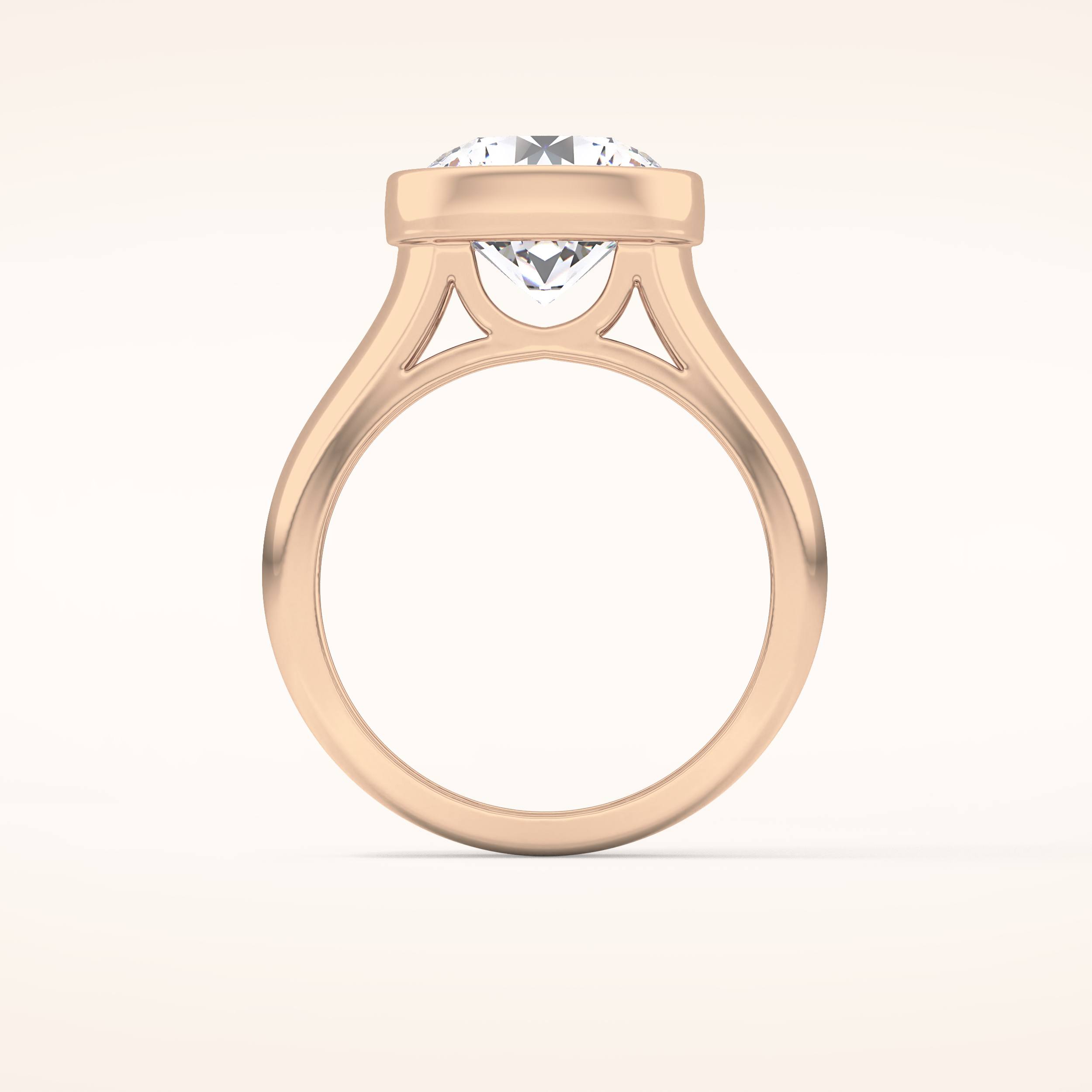 3.6 CT Round Shaped Solitaire Bezel Moissanite Engagement Ring