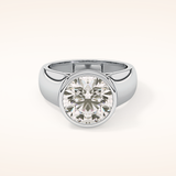 3.6 CT Round Shaped Solitaire Bezel Moissanite Engagement Ring