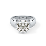 Round Cut 3.6 Carat Moissanite Men's Wedding Band - Bezel Setting in Gold