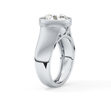 Round Cut 3.6 Carat Moissanite Men's Wedding Band - Bezel Setting in Gold