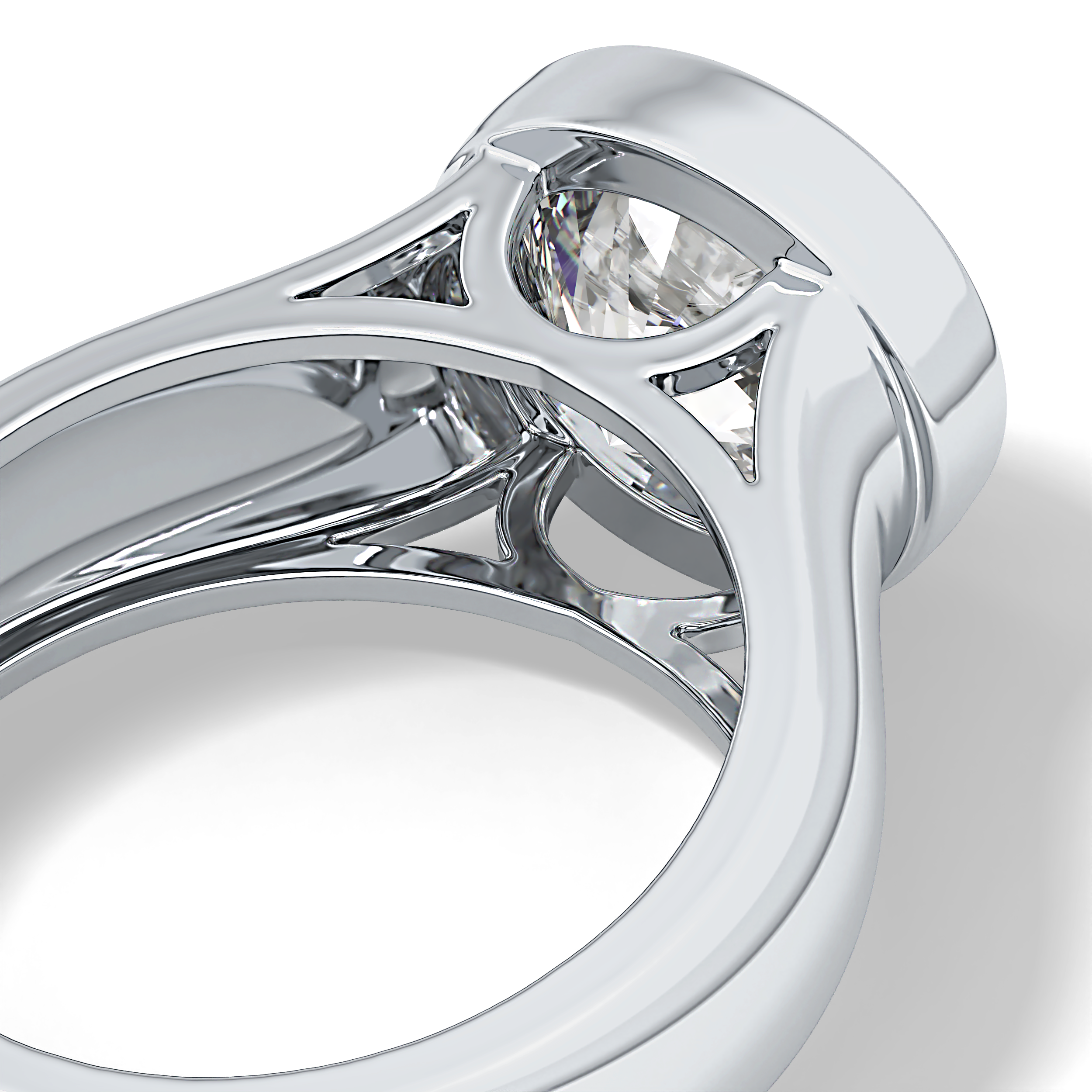 Round Cut 3.6 Carat Moissanite Men's Wedding Band - Bezel Setting in Gold