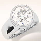 3.6 CT Round Shaped Solitaire Bezel Moissanite Engagement Ring