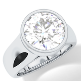 Round Cut 3.6 Carat Moissanite Men's Wedding Band - Bezel Setting in Gold