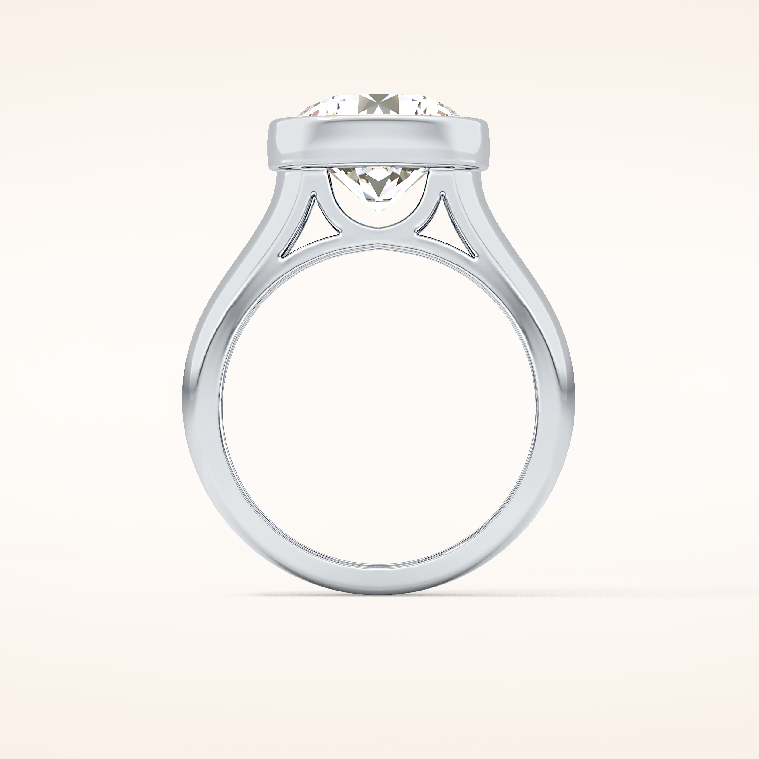 3.6 CT Round Shaped Solitaire Bezel Moissanite Engagement Ring
