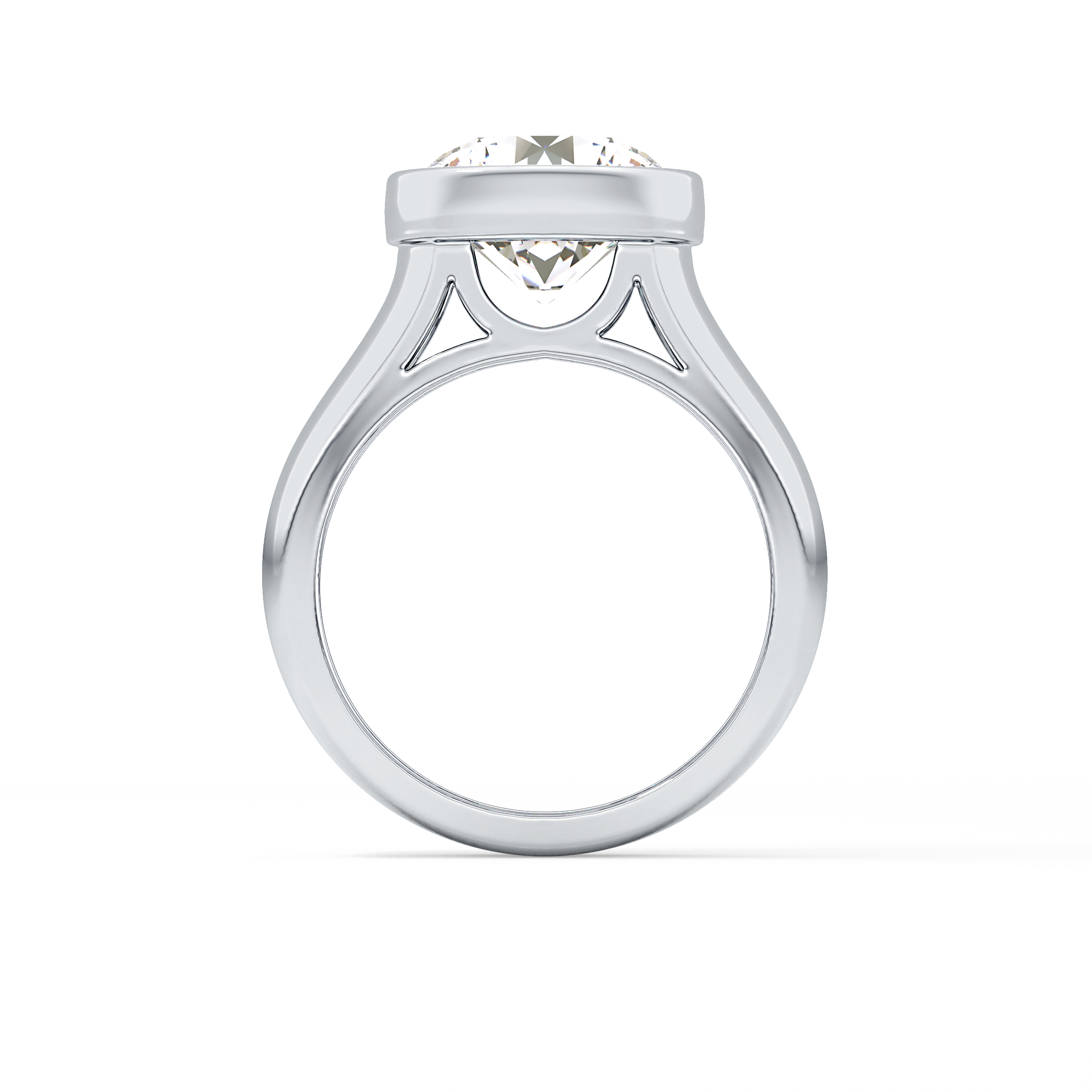 Round Cut 3.6 Carat Moissanite Men's Wedding Band - Bezel Setting in Gold