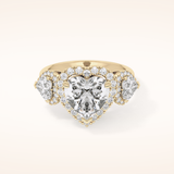 2.58 CT Heart Shaped Cluster Moissanite Engagement Ring