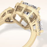 2.58 CT Heart Shaped Cluster Moissanite Engagement Ring