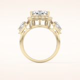 2.58 CT Heart Shaped Cluster Moissanite Engagement Ring