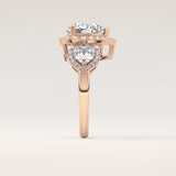 2.58 CT Heart Shaped Cluster Moissanite Engagement Ring