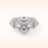 2.58 CT Heart Shaped Cluster Moissanite Engagement Ring