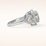 2.58 CT Heart Shaped Cluster Moissanite Engagement Ring