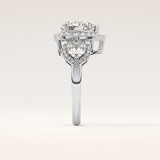 2.58 CT Heart Shaped Cluster Moissanite Engagement Ring