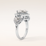 2.58 CT Heart Shaped Cluster Moissanite Engagement Ring