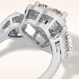 2.58 CT Heart Shaped Cluster Moissanite Engagement Ring