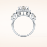 2.58 CT Heart Shaped Cluster Moissanite Engagement Ring