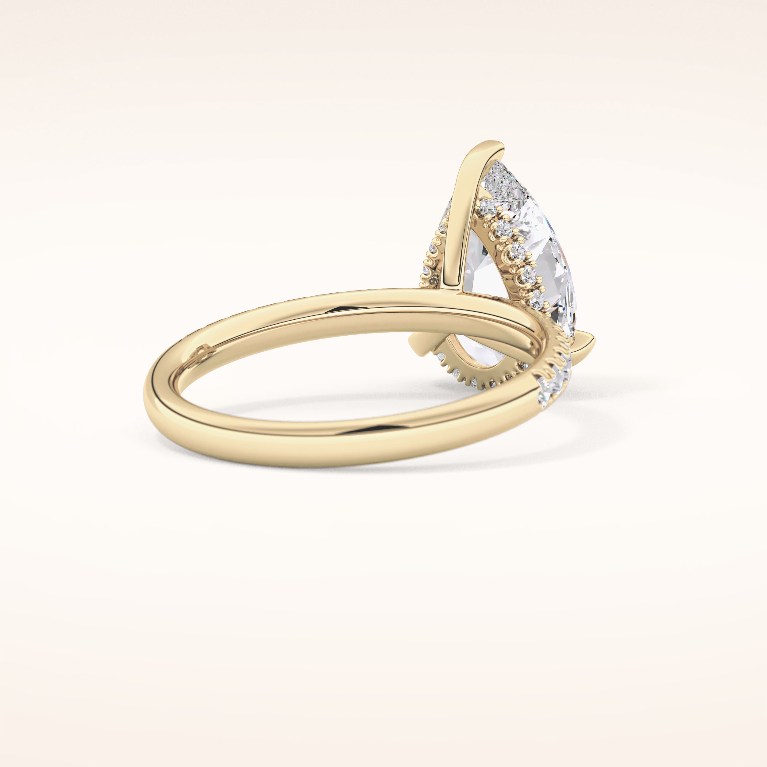 2.84 CT Pear Shaped Hidden Halo & Pave Moissanite Engagement Ring