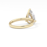Pear Hidden Halo Pave Lab Grown Diamond Engagement Ring