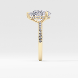 Pear Hidden Halo Pave Lab Grown Diamond Engagement Ring