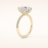 2.84 CT Pear Shaped Hidden Halo & Pave Moissanite Engagement Ring