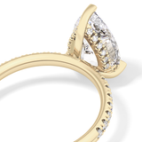 Pear Hidden Halo Pave Lab Grown Diamond Engagement Ring