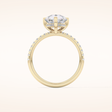 2.84 CT Pear Shaped Hidden Halo & Pave Moissanite Engagement Ring