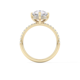 Pear Hidden Halo Pave Lab Grown Diamond Engagement Ring