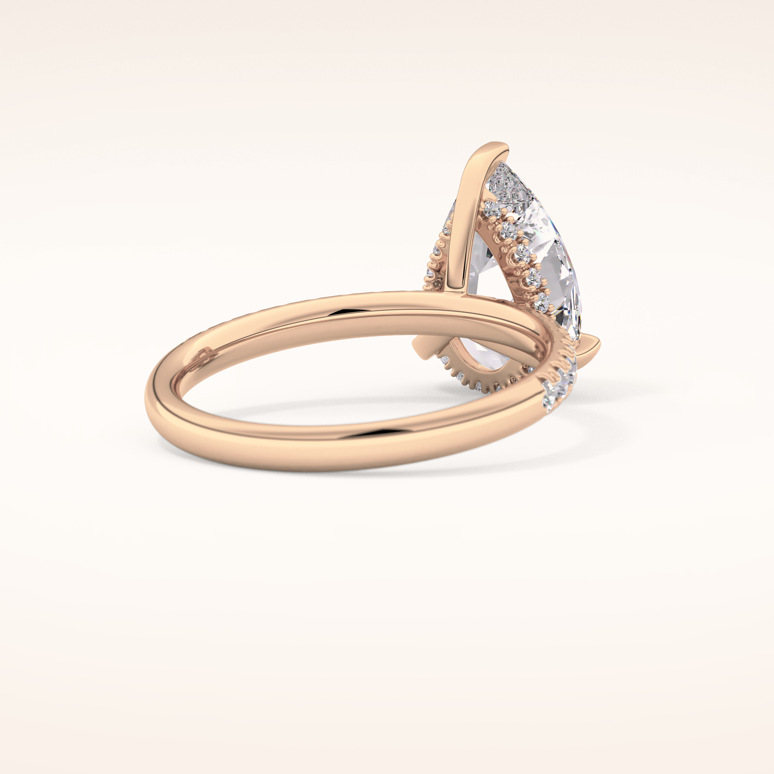 2.84 CT Pear Shaped Hidden Halo & Pave Moissanite Engagement Ring