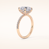2.84 CT Pear Shaped Hidden Halo & Pave Moissanite Engagement Ring