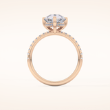 2.84 CT Pear Shaped Hidden Halo & Pave Moissanite Engagement Ring