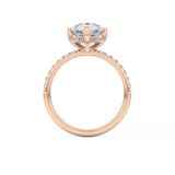 Pear Hidden Halo Pave Lab Grown Diamond Engagement Ring