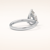 2.84 CT Pear Shaped Hidden Halo & Pave Moissanite Engagement Ring