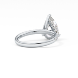 Pear Hidden Halo Pave Lab Grown Diamond Engagement Ring