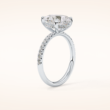 2.84 CT Pear Shaped Hidden Halo & Pave Moissanite Engagement Ring