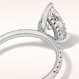 2.84 CT Pear Shaped Hidden Halo & Pave Moissanite Engagement Ring