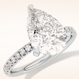 2.84 CT Pear Shaped Hidden Halo & Pave Moissanite Engagement Ring